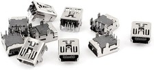 10PCS 5-Pin SMT Surface Mounted Devices Mini USB Female Socket Jack Connector