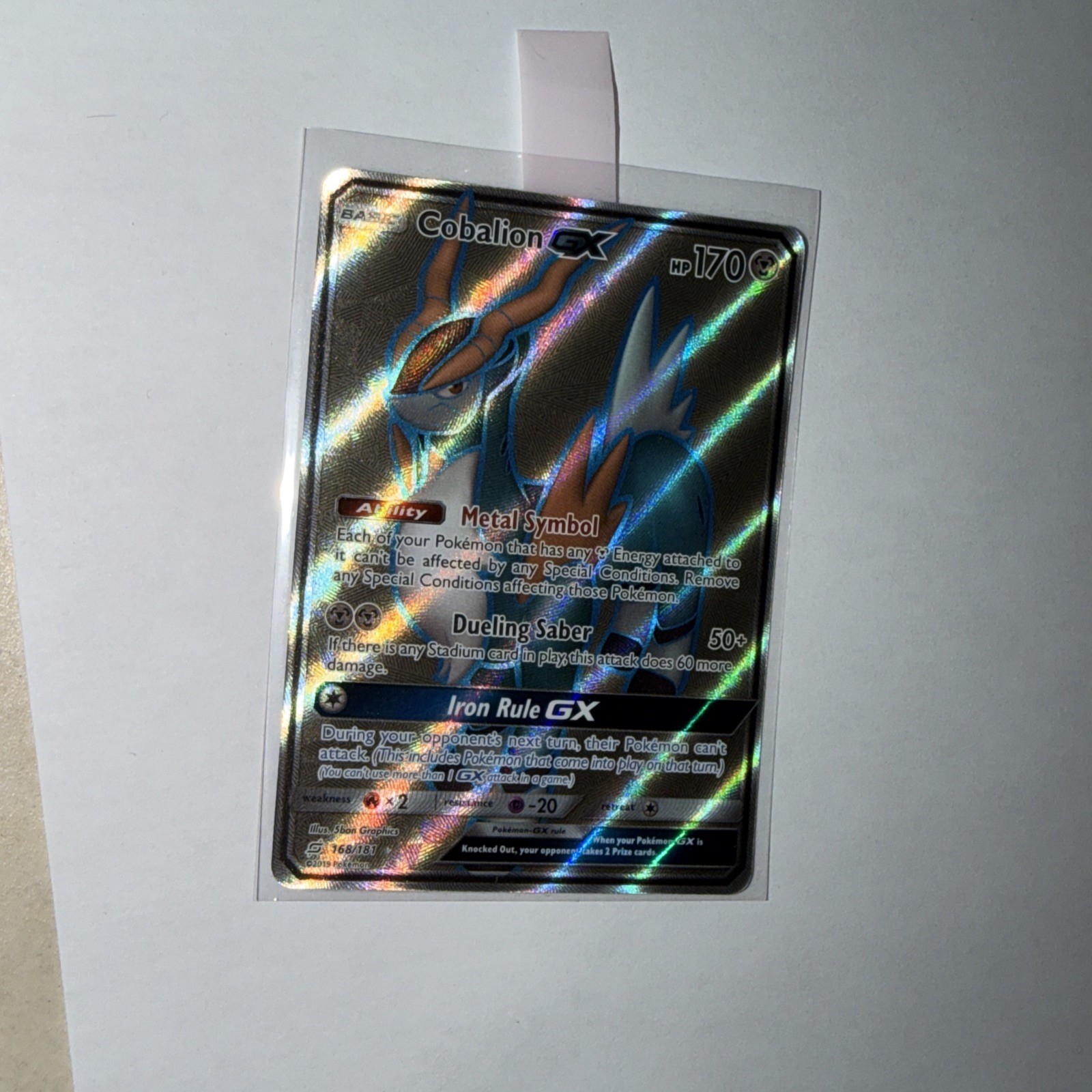Pokemon Cobalion GX 168/181 Sun & Moon Team Up Full Art Near Mint