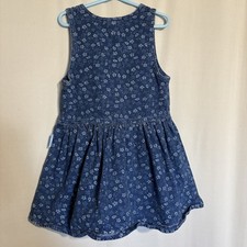 OshKosh B Gosh Toddler s size 5 Navy Floral Button-Front Denim Dress