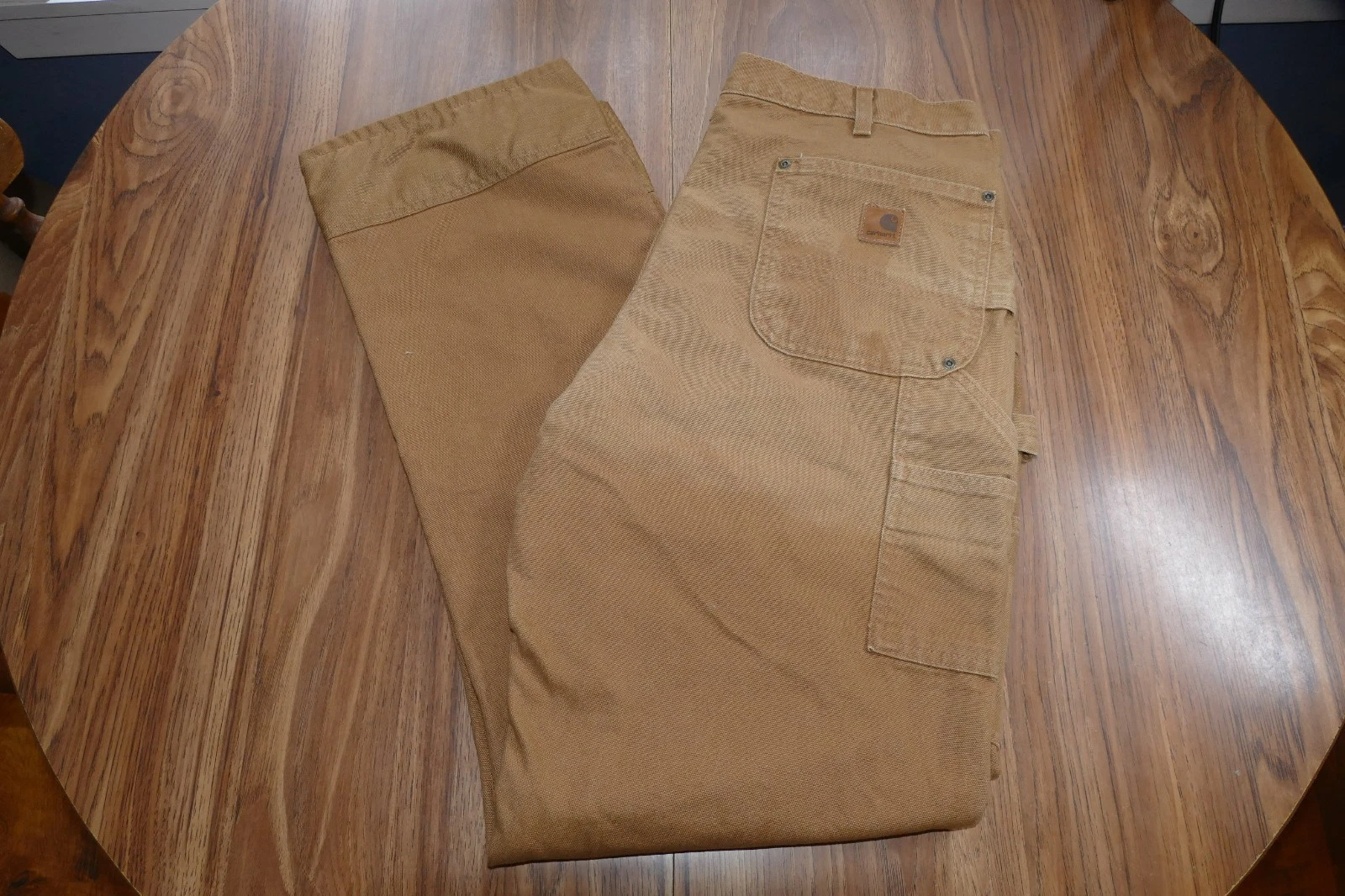Carhartt Pants Mens 36x34 Brown Canvas Carpenter Cordura Double Front B292 BRN