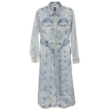 GAP Denim Belted Midi Shirt Dress Button Front Long Sleeve Blue Women’s XS