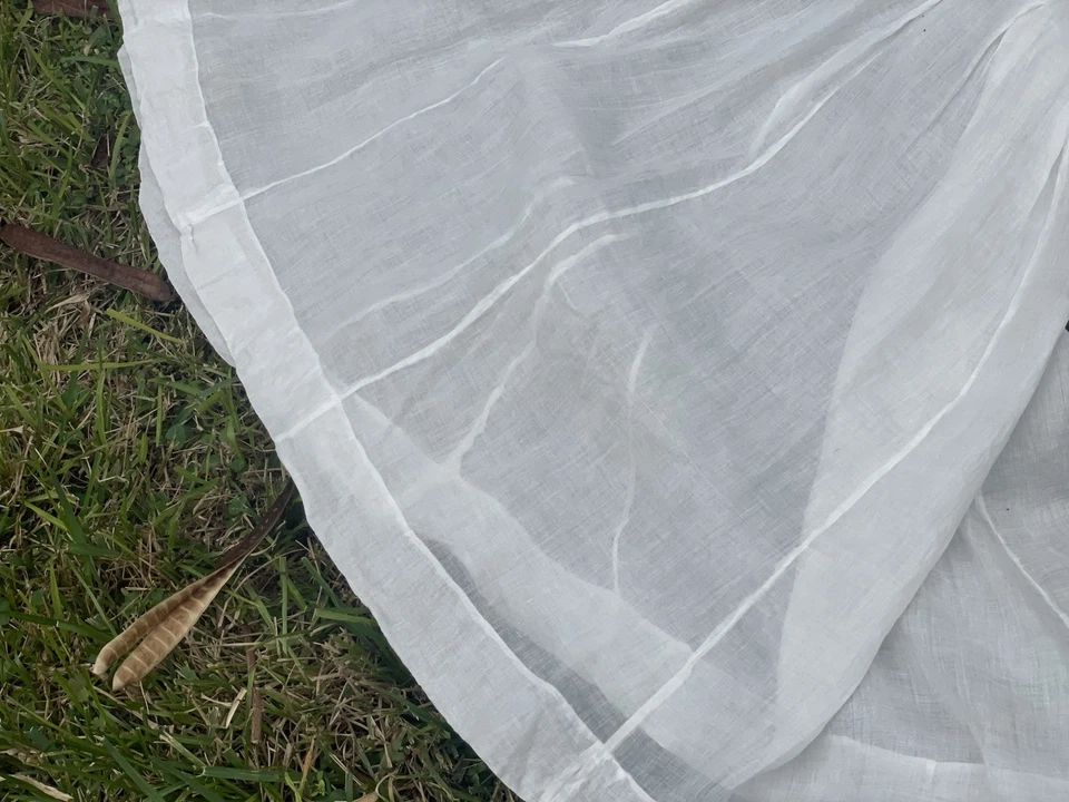 Antique 1910 Victorian Edwardian dress White/ivory thin Cotton/Silk Dres SZ XS-S - Image 2 of 4