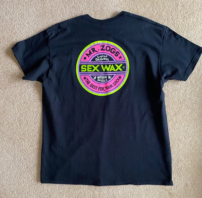 MR ZOGS SEX WAX SCHWARZ FUNKY BACK LOGO SURF TSHIRT XL