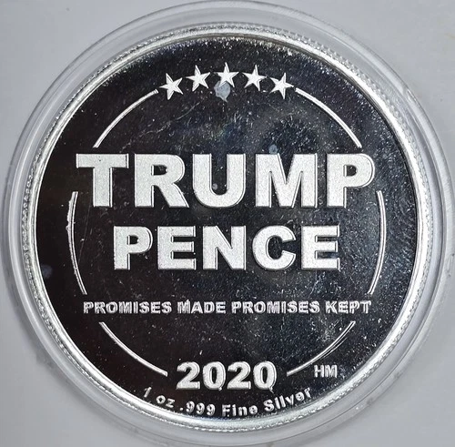 2020 1oz .999 Silver Proof Trump/Pence Round in a Capsule