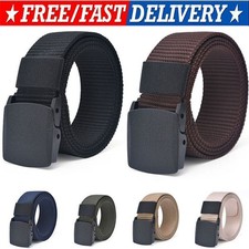 Men's Plastic Cam Buckle Nylon Canvas Tactical Waistband Webbing Military Belt