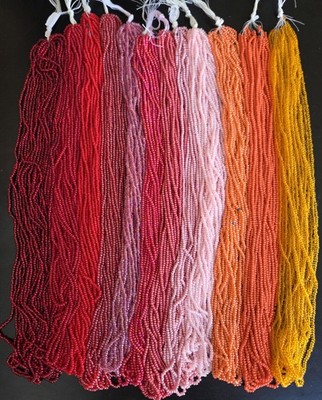 Authentic Czech Glass Seed Beads (Size 11/0)   12 Color Assortment|PinkRedOrange