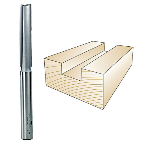 Whiteside 1073-01 Straight Bit, 1/2 in. SH x 1/2 in. CD x 2-1/2 in. CL