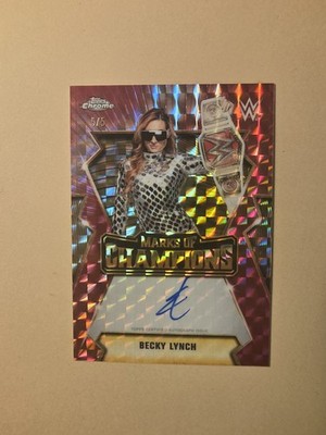 2026 Topps Chrome WWE Becky Lynch Marks of Champions Auto Red Geometric /5 