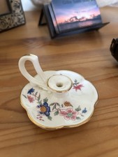 Vintage Hamersly Fine China Miniatur Kerzenst&auml;nder Ring/Schmuckschale Floral