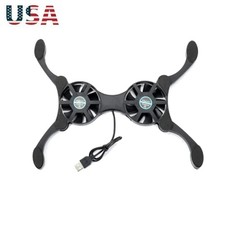 USB Powered Laptop Cooling Pad Dual Silent Fans Adjustable Foldable Arms 7"-15"