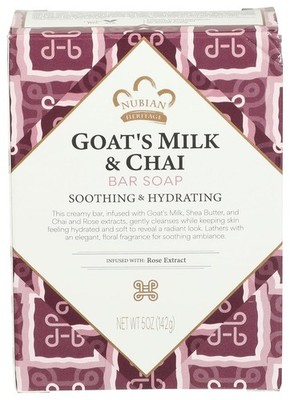 Nubian Heritage Goats Milk and Chai Soap Bar 5 Ounce Pack of 6