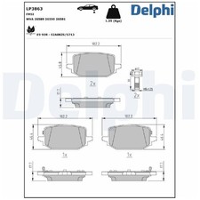 Delphi Bremsbelagsatz Bremsklötze hinten 4406000Q4A 4406000Q4F | 20932951