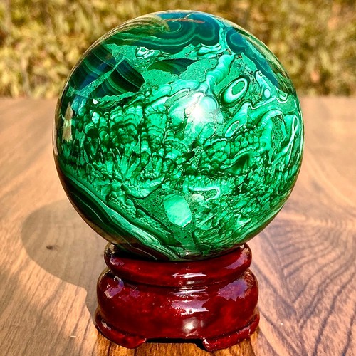 1.24LB Natural Malachite glossy cluster sphere mineral ball sample - Picture 12 of 12