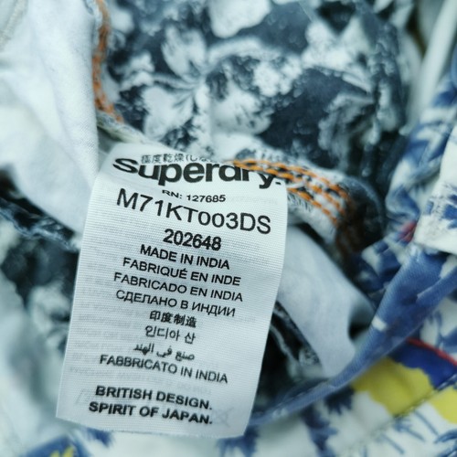Superdry Chino Shorts Hombre XXL 2XL W38 Azul Floral Loros Hawaiano Verano Playa - Imagen 5 de 12