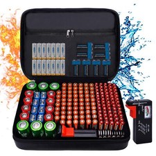 Fireproof Battery Organizer Storage Case Waterproof Explosionproof, Safe Bag