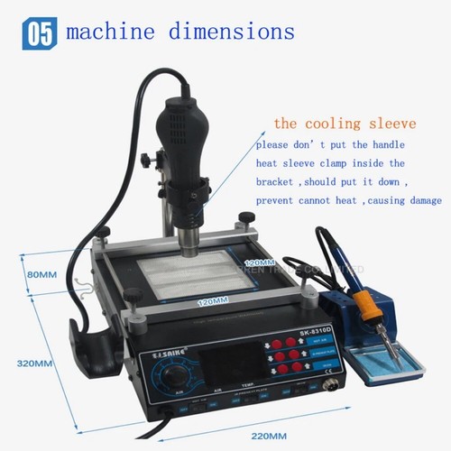 8310D Preheating Station 3-in-1 Hot Air Gun Desoldering Station Digital Display - Picture 6 of 9