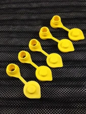 5 - Yellow Fuel Gas Can Jug Vent Cap Blitz Wedco Scepter Essence Midwest Eagle