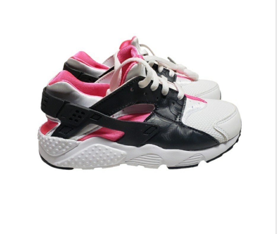 Nike Girl Huarache Run (PS) White Pink Black Running Shoes 704951