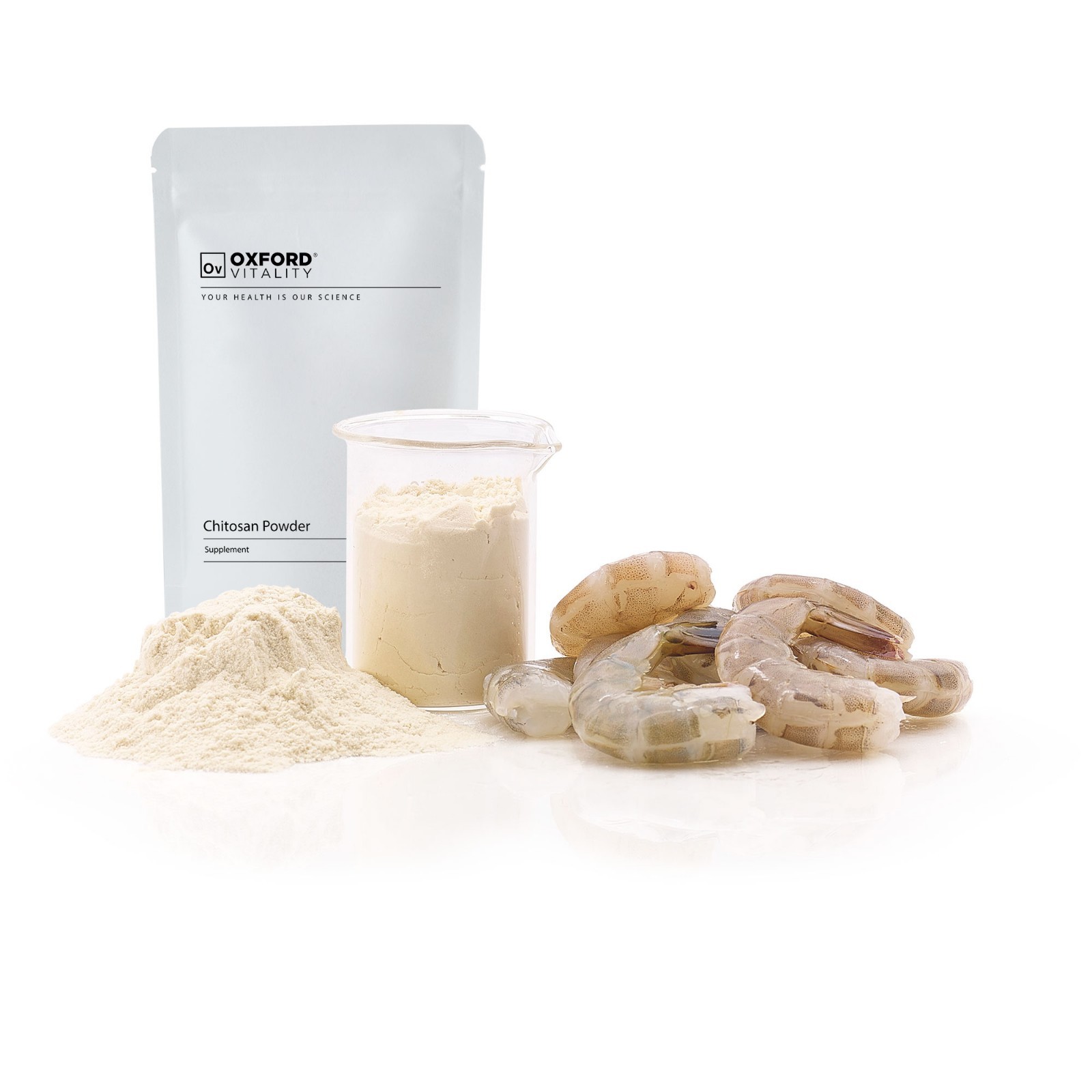 Polvo de quitosano, suplemento natural de fibra marina, amigable con Keto, Oxford Vitality