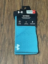 Under Armour Socks Coastal Teal Cushioned UA Team Over-the-Calf Logo Youth L