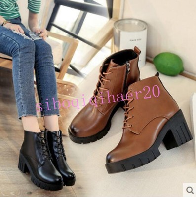 pop womens foster riding boots stacked heel buckle