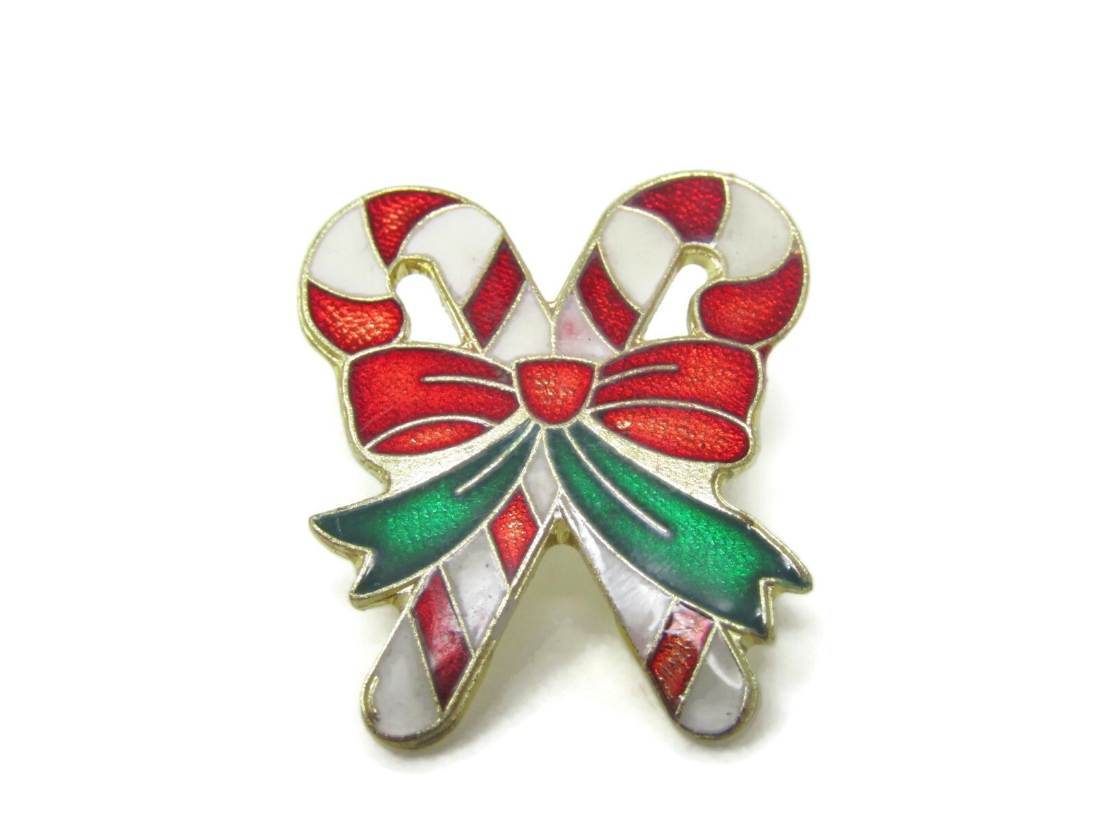 Christmas Candy Canes Crossed Design Pin | eBay