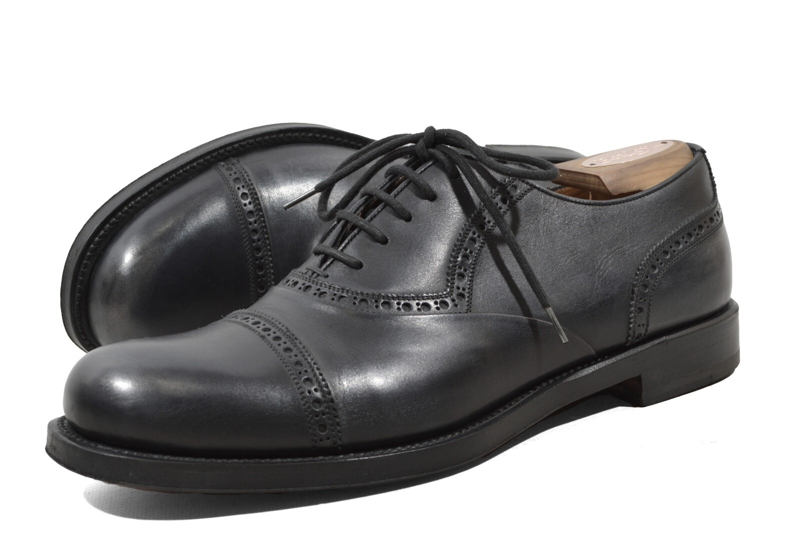 Scarpe oxfords santoni YSL Saint Laurent rive gauche nere 40 5 6 5 UK 7 5US