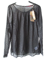 Tom Tailor Bluse Damen, Schwarz , Transparent Gr M / 38 Neu