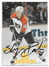 SHJON PODEIN Autographed Signed 1994 Leaf hockey card Philadelphia Flyers COA
