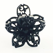 QUALITY HAIR ClAW Clip Hairpin use Swarovski Crystal VINTAGE GIFT Flower Black 1