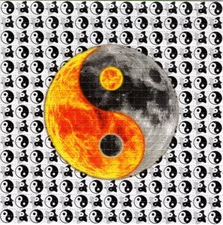 YIN YANG BLOTTER ART perforated paper sheet psychedelic art