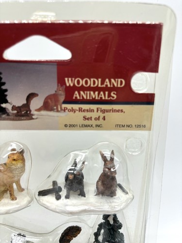 Lemax 2001 2003 Woodland Animals, Bear & Cubs, Firewood Stacks Christmas Village - Picture 3 of 9