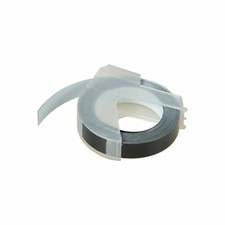 1-Rolls 9mm White/Black Compatible Dymo 3D Plastic Embossing Tape Label Makers