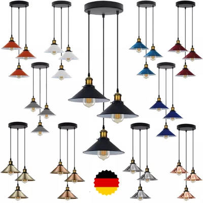 Retro Industrial Hänge Lampe Pendelleuchte Deckenlampe Vintage Leuchte 3 flammig - Bild 1 von 4