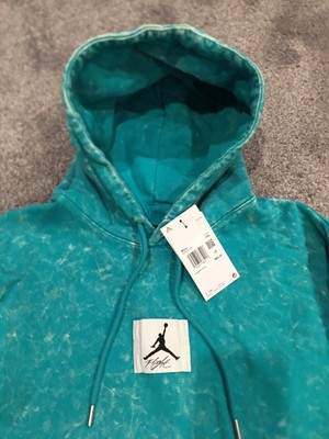 Nike Air Jordan Emerald Green Teal Acid Wash Hoodie Mens Sz 2XL  