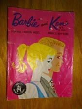 1960's VINTAGE MATTEL BARBIE AND KEN DOLL PINK MINI FASHION BOOKLET BOOK CATALOG