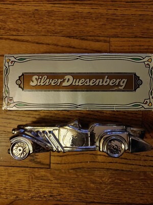 Vintage Avon Car Bottle Silver Duesenberg Full After Shave Orig Box Ebay