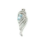 Sterling Silver Aquamarine & White Sapphire Angel Wing Pendant 1.20 Ctw — photo 1