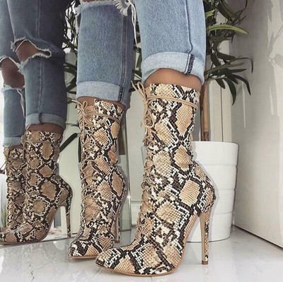 mid calf snakeskin boots