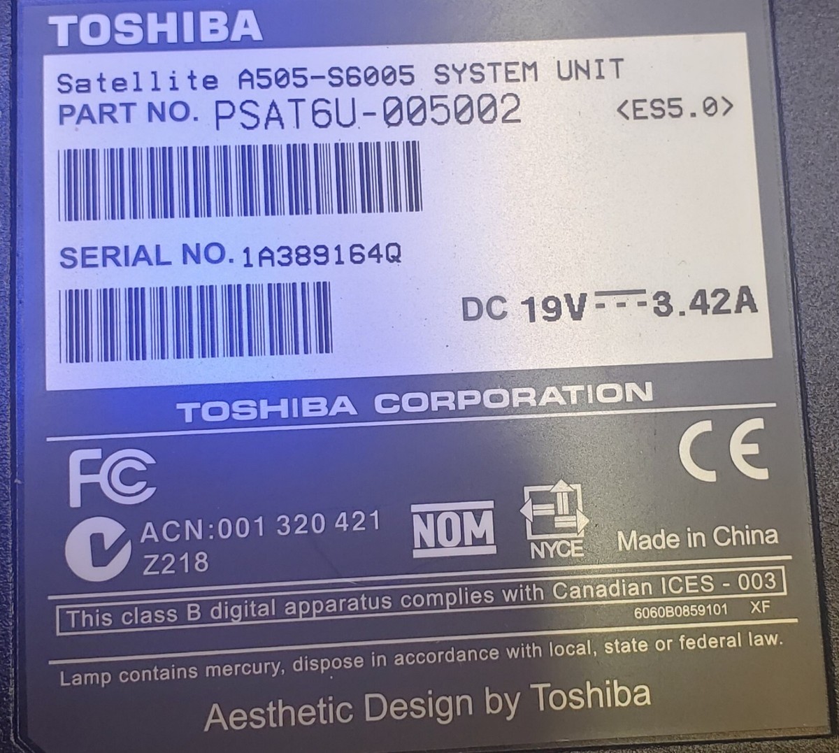 Toshiba Satellite laptop - windows 7 PARTS ONLY! | eBay