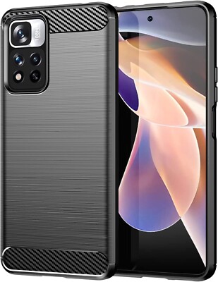 CARBON HÜLLE Für XIAOMI REDMI NOTE 11 PRO 5G HANDY SCHUTZHÜLLE CASE TPU SCHWARZ