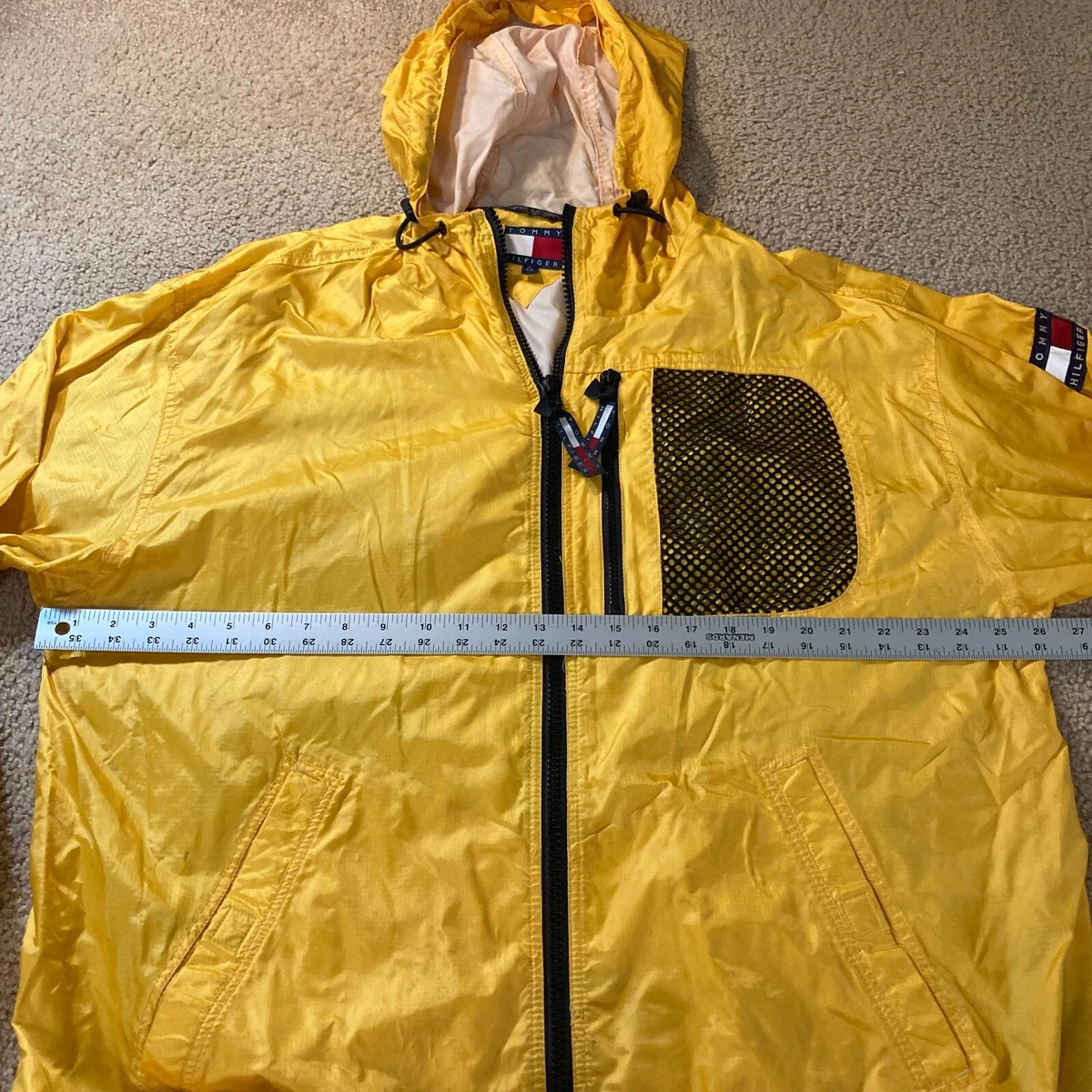 Tommy Windbreaker Jacket Mens Large L Yellow Sailing Gear | eBay