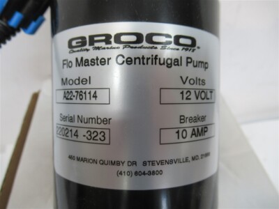 Groco A22-76114 Heater Booster Pump Freightliner 0105537 A22-66297 
