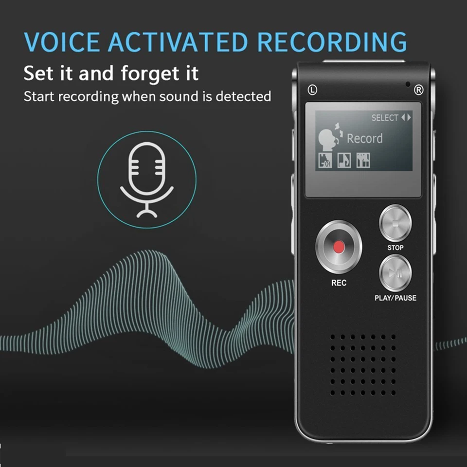 Digital Voice Recorder Dictaphone Audio Sound Recorder Meetings Lecture Small - Image 3 of 4