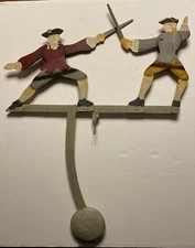 Vintage Sky Hook Pendulum Balance Toy - Articulated SWASHBUCKLERS / SWORD FIGHT