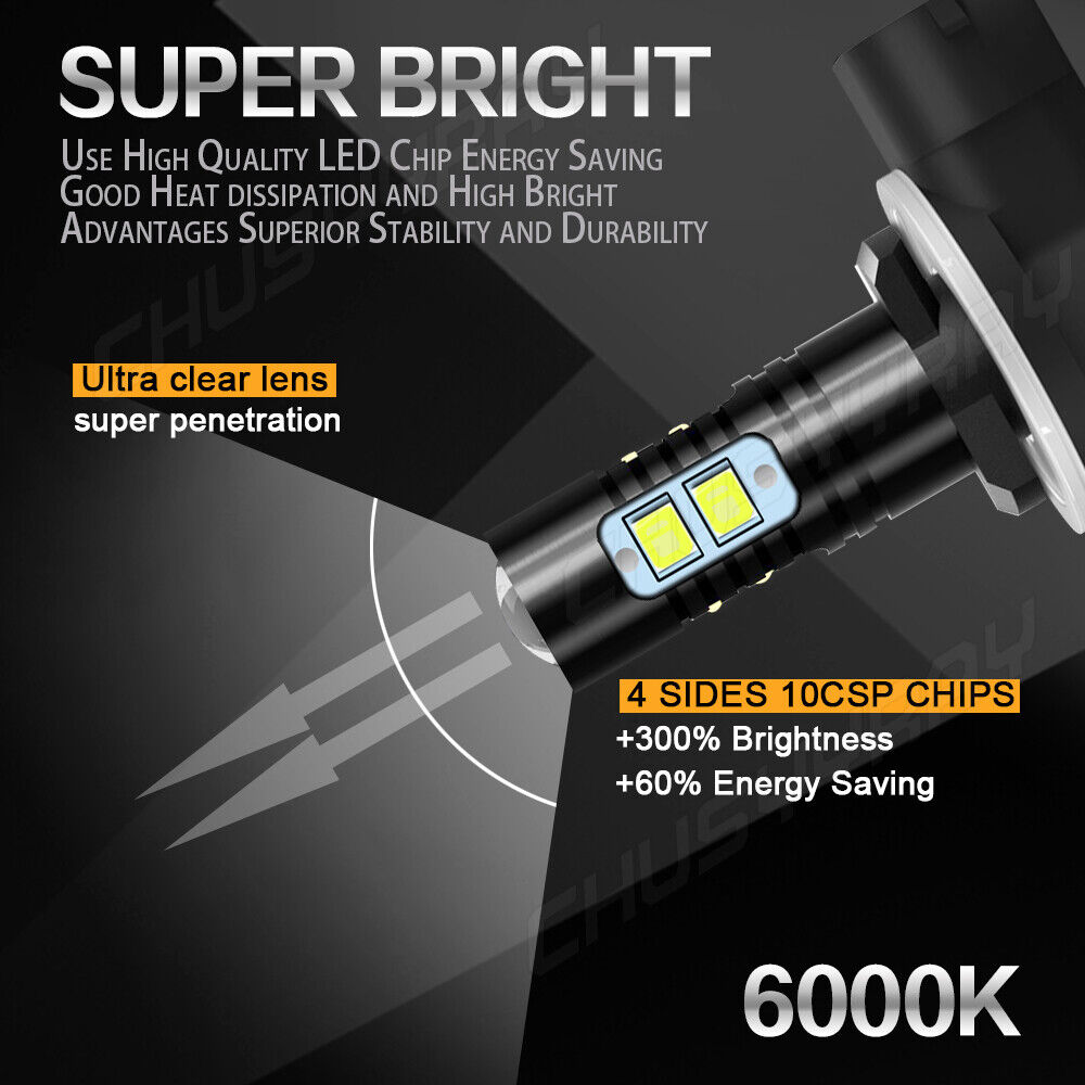 4x Super Bright LED Headlamp Bulbs for Polaris ATV 2015 SPORTSMAN 850 SP:  USA