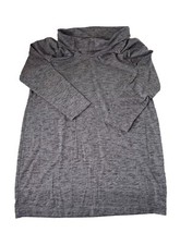 Pure Jill Women Gray Heather Pocket Dress Pullover Cowl Neck Long Sleeve LP
