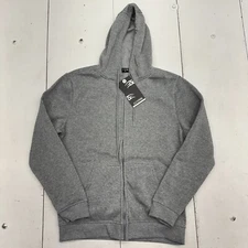J. Come Solid Gray Full Zip Hooded Drawstring Jacket Mens Size Medium