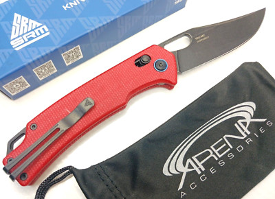 Sanrenmu 9203 Red Micarta 10Cr15 Axis Lock Reversible Pocket Knife Clip Blade