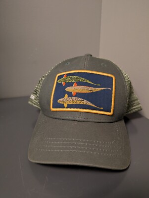 RepYourWater Mesh Snapback Green Adjustable Hat - Fish Patch Rep Your Water Cap